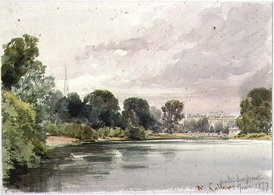 West End of the Serpentine, Kensington Gardens, 1877 by William Callow